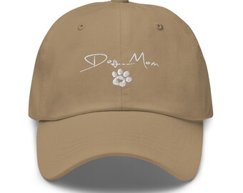 Embroidered Dog Mom Hat: Cotton Twill Baseball Cap