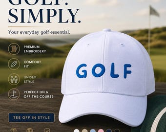 Cappello da golf ricamato: berretto da baseball trucker regolabile, regalo per golfisti