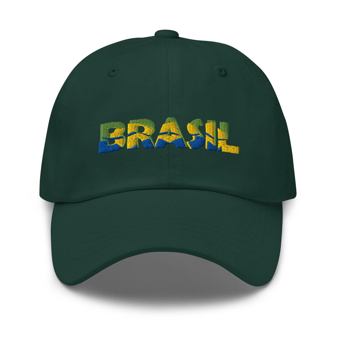 Brazil Logo-Embroidered Baseball Cap Embroidered Brazil Flag Baseball Cap: Patriotic Sports Hat  main image 3
