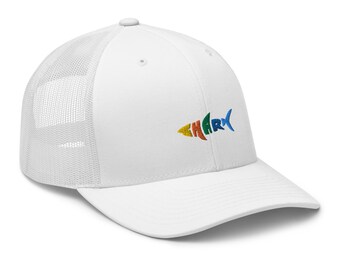 Shark Embroidered Mesh Trucker Hat, Adjustable Ocean Wildlife Cap