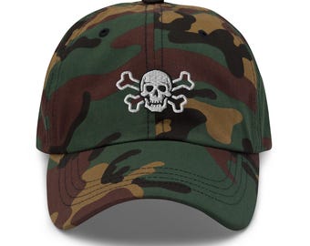 Embroidered Skull Camo Dad Hat, Movie Fan Gift
