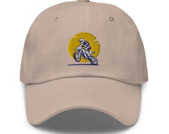 Motocross Baseball Cap, Vintage Style Hat, Retro Motorcycle