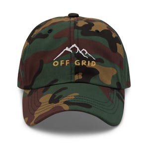 Camo Bestickte Baseballkappe: Off Grid Outdoor Dad Hat