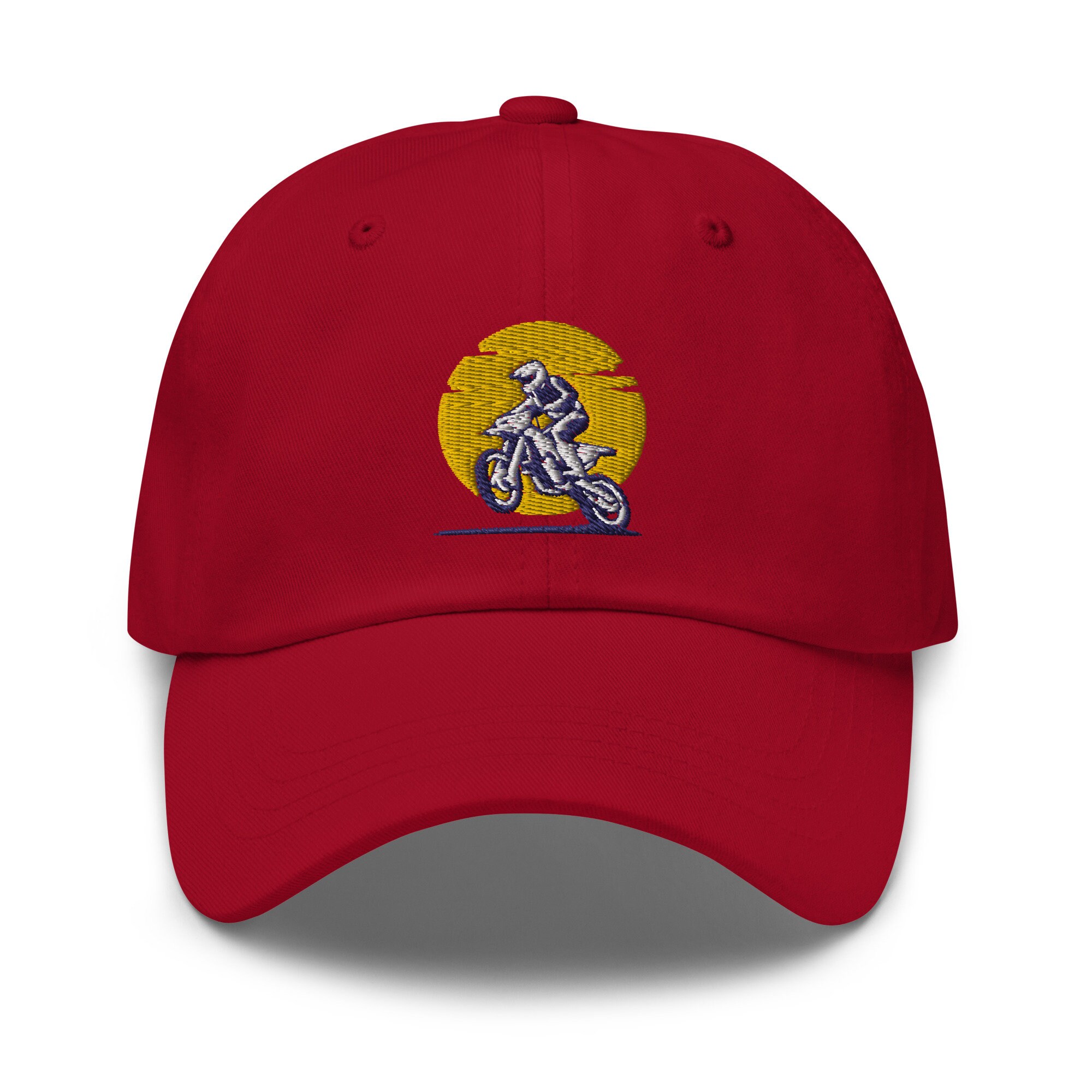 マック0907 Motocross Baseball Cap, Vintage Style Hat, Retro Motorcycle