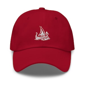 Viking Ship Embroidered Dad Hat: Norse Mythology Valhalla Cap, baseball hat