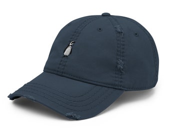 Penguin Vintage Baseball Cap - Distressed Cotton Adjustable Dad Hat, Embroidered Logo, Black - View #11