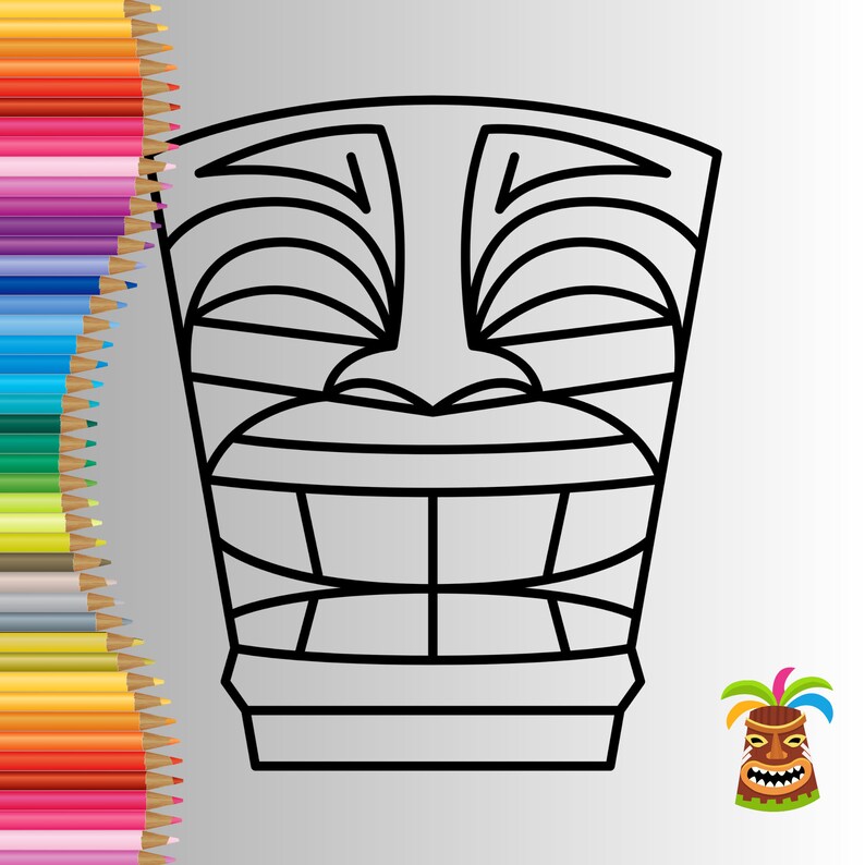 Printable Tiki Mask SVG, Printable Paper Mask, Mask Template, 10 ...