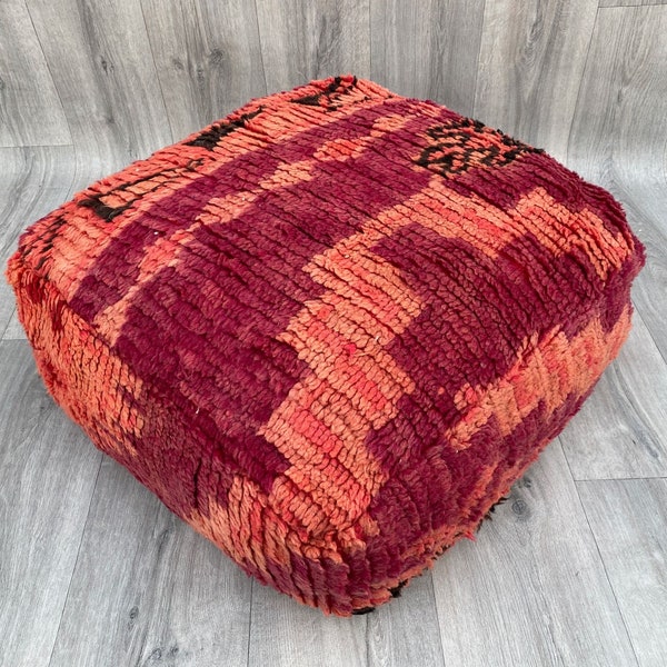 Marokkanische Boden Kissen - Platz Boujaad Pouf - handgefertigt aus Boujad Teppich - Berber marokkanische Kissen - Sitzkissen - Sessel - Sofa Kissen