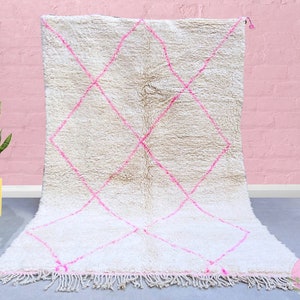Custom Pink Moroccan Beni Ourain rug,Hallway Moroccan rug,BeniOurain, berber rugs, Moroccan rug