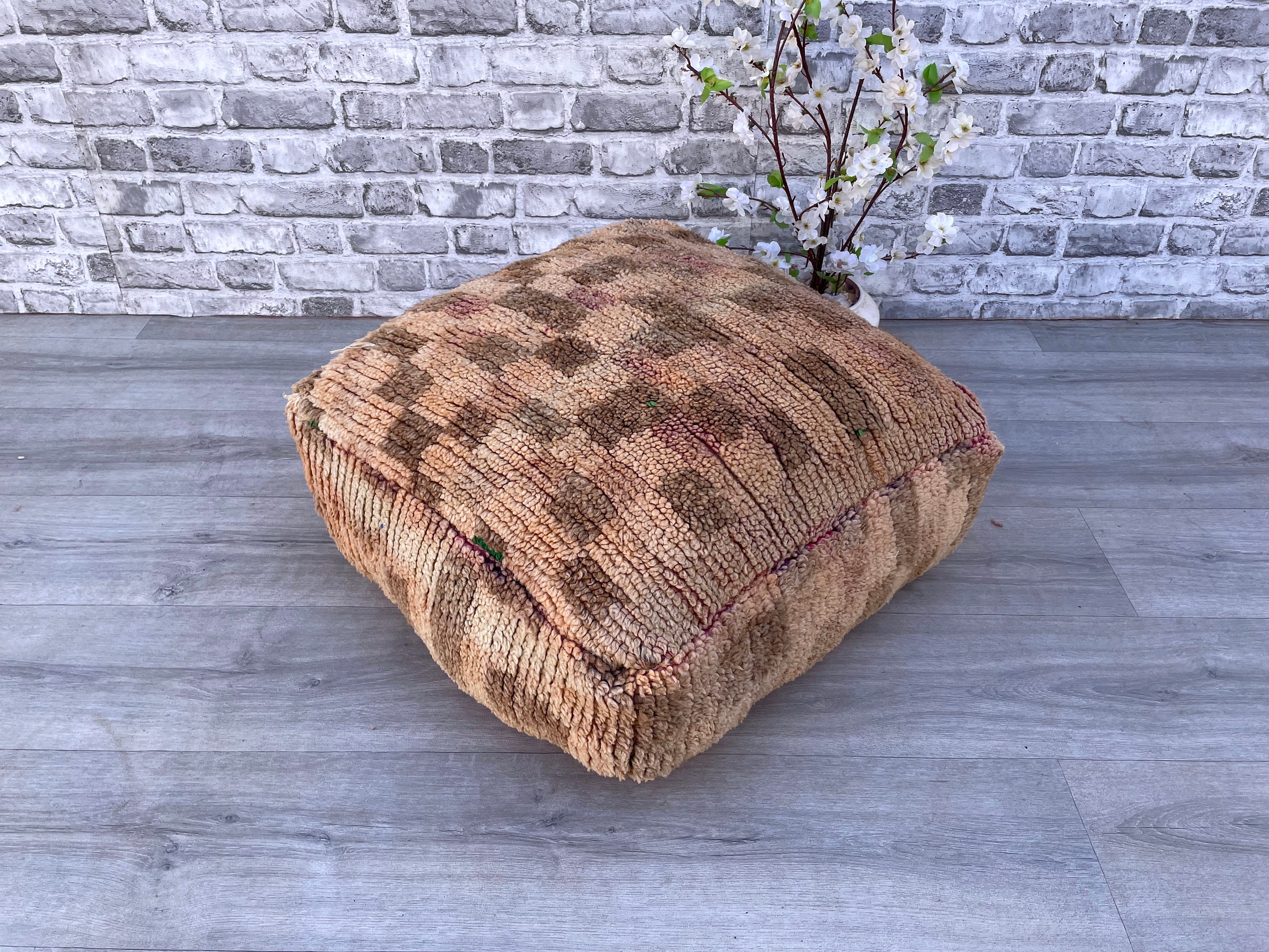 magnifique coussin de sol - kilim pouf fait main à partir du tapis boujad coussin berber marocain siège fauteuil oreiller canapé