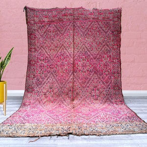 Moroccan Boujad Rug 6x10, Moroccan Woolen Rug - Handmade Berber Rug - Oriental Moroccan Rug - Boujad Rug 6.5 FT x 10.3 FT