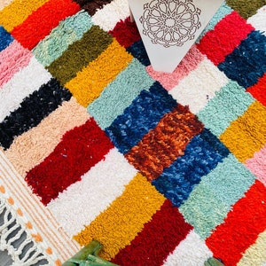 Lovely Moroccan Boujad Rug 8x11 Moroccan Woolen Rug 7.7 FT x 11.6 FT Handmade Berber Rug Gorgeous Berber carpet Oriental Moroccan Rug image 4