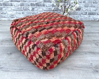 Gorgeous Floor cushion Cover- Kilim pouf - Handmade from Boujad rug - Berber Moroccan Floor cushion - Seat cushion - armchair - sofa pillow