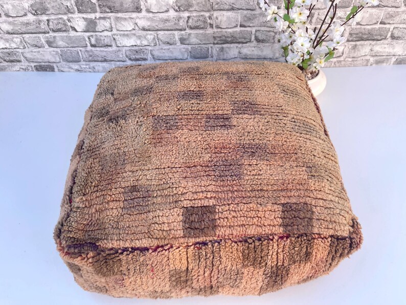 Yoga Meditation Cushion Vintage Moroccan Floor Cushion Cover Ottoman Linen Connections Beanbag Footstool Handwoven kilim pouf
