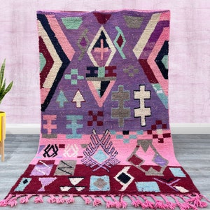 Colorful Morocco rug  5.1 FT x 8.3 FT, Unique Moroccan Azilal Rug, Authentic wool Morocco rug 5x8