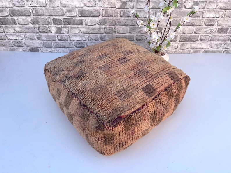 Yoga Meditation Cushion Vintage Moroccan Floor Cushion Cover Ottoman Linen Connections Beanbag Footstool Handwoven kilim pouf