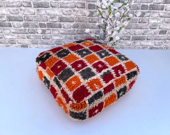 Fabulous Floor cushion - Kilim pouf - Handmade from Boujad rug - Berber Moroccan Floor cushion - Seat cushion - armchair - sofa pillow