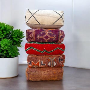 70%OFF** Moroccan Kilim Pouf Floor Pouf Vintage Moroccan Ottoman Square Pouf, Yoga Meditation Cushion, Outdoor colorful Kilim Pillows