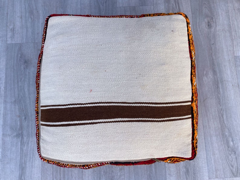 Wool Handmade Pillow Moroccan Floor Cushion Home Decor Square Design Boujaad Floor Cushion Pouf Footstool Pouf Home Chair