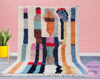 Custom size Moroccan Rug, Simple moroccan berber rug,beni ourain rug, Authentic vintage 100% WOOL ,Home Decor Carpet, Bohemian Rug