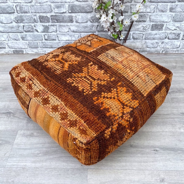 Kelim Quadrat Ottoman Kissenbezug Pouf - Berber Marokkanische Bodenkissen - Sitzkissen - Sessel - Sofakissen