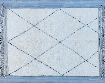Custom size Moroccan Rug, Simple moroccan berber rug,beni ourain rug, Authentic vintage 100% WOOL ,Home Decor Carpet, Bohemian Rug