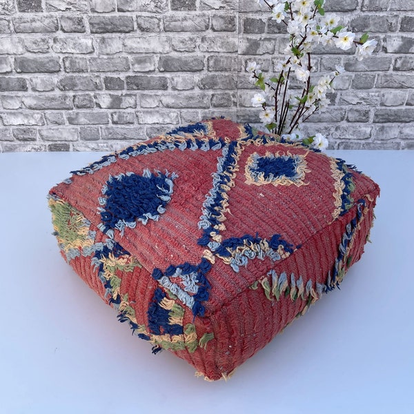 Kilim Quadrat Hocker Kissenbezug Pouf - Berber marokkanischen Boden Kissen - Sitzkissen - Sessel - Sofa Kissen