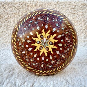 Moroccan Thuya wood jewelry round Box 8x8in, Moroccan Wood Box, Decorative Storage Box, Home Decor, Box For Women, RoundBox, WoodenStorage