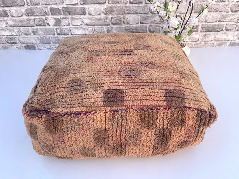 Yoga Meditation Cushion Vintage Moroccan Floor Cushion Cover Ottoman Linen Connections Beanbag Footstool Handwoven kilim pouf