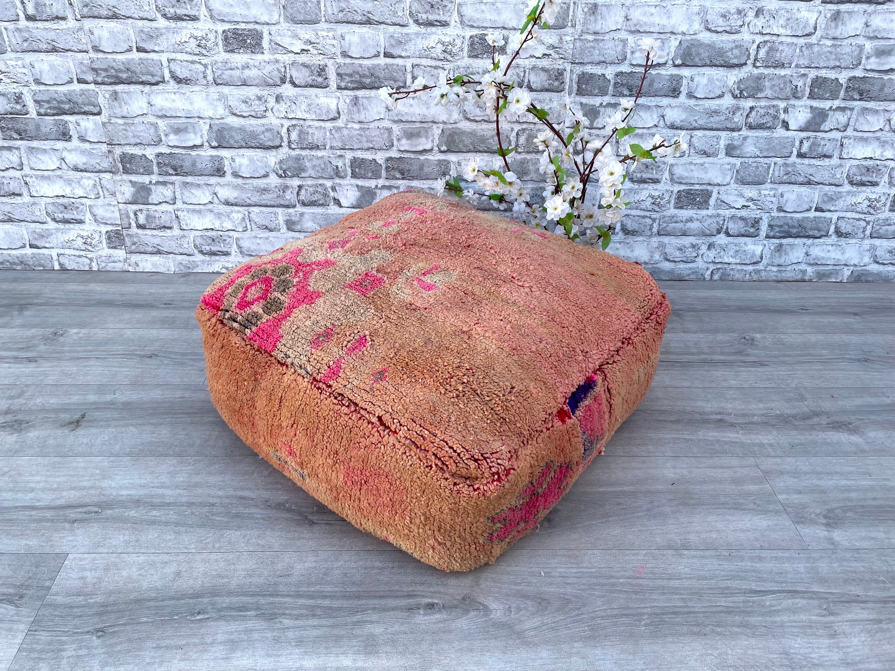 coussin de sol fabuleux - kilim pouf fait main à partir du tapis boujad coussin berber marocain siège fauteuil oreiller sofa