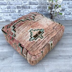 Vintage Floor Cushion - Moroccan Boujaad Pouf -Moroccan Floor Pouf- Moroccan Floor Cushion- Pouf Cover