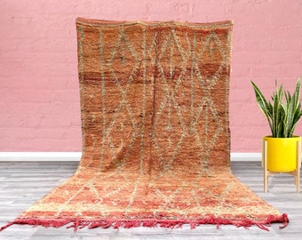 Vintage Moroccan rug 6X11 - Boujad berber handmade unique wool carpet 6.1 FT x 10.8 FT