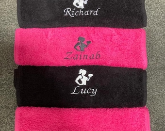 Personalised Custom Embroidered Gym Sweat Towel with design- 100% Cotton