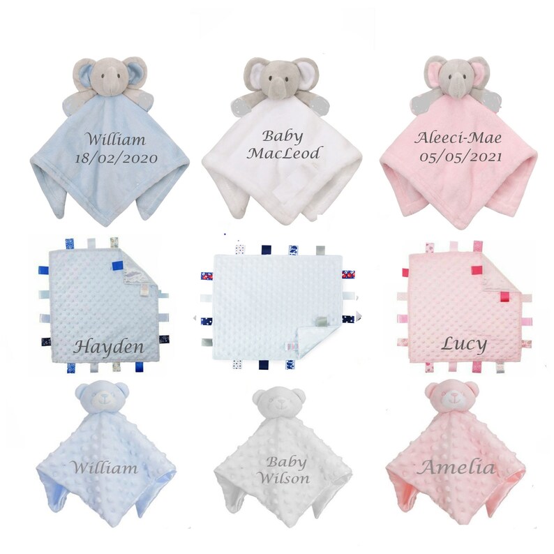 Manta de apego personalizada para bebé recién nacido, manta suave y bordada. imagen 15