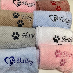 Personalised, embroidered dog/cat puppy/kitten/pet soft waffle blanket.