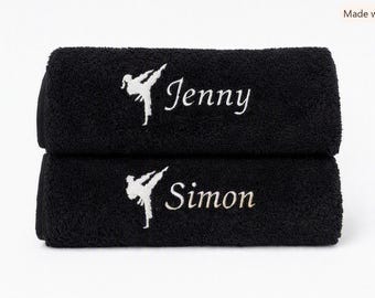 Custom Embroidered Martial Arts Towel - Personalised Gift for enthusiast