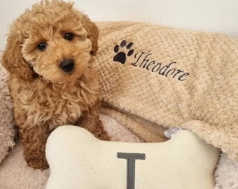Manta de gofre suave, única, personalizada y bordada para perros, gatos, cachorros, gatitos o cualquier otra mascota.
