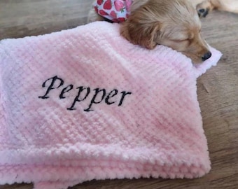 Personalised, embroidered dog/cat puppy/kitten/pet blanket - soft cosy present