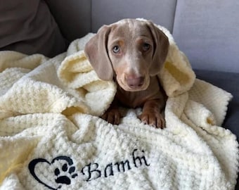 Manta bordada para cachorros con nombre - Regalo personalizado para perros, manta personalizada para mascotas del Reino Unido