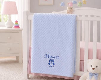 Manta personalizada para bebé, manta bordada, regalo para recién nacido, baby shower, lujo