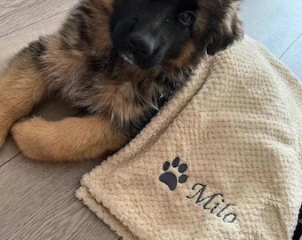 Manta bordada para cachorros con nombre - Regalo personalizado para perros, manta personalizada para mascotas del Reino Unido