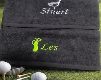 Personalised Embroidered Golfing Towel, Sweat/Sports Towel, Golf accessory present