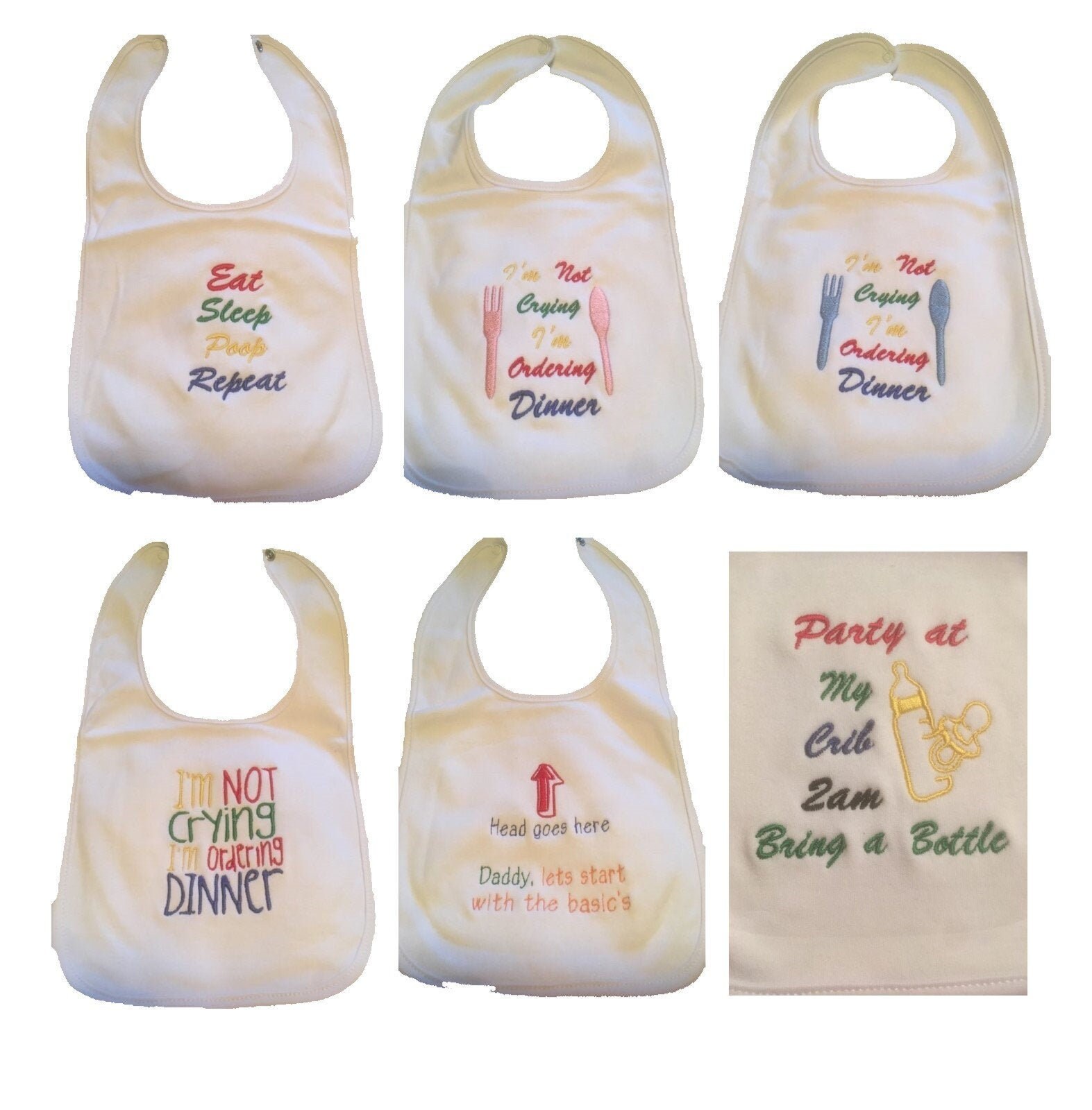 Funny Embroidered Personalised Bib Baby Shower Gift I am the reason daddy doesn' 