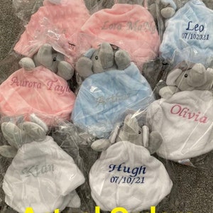 Manta de apego personalizada para bebé recién nacido, manta suave y bordada. imagen 9