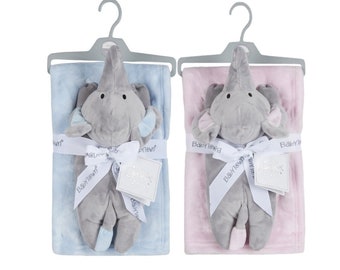 Manta personalizada para bebé, peluche de elefante, conjunto de felpa para acurrucarse