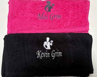 Custom Embroidered Cotton Gym Towel – Personalized Name & Design (100% Cotton)