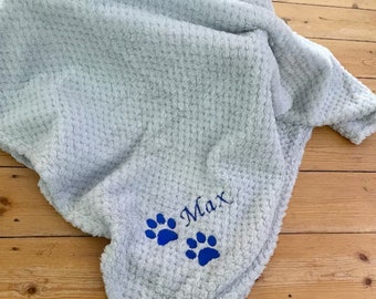Manta personalizada para cachorros con nombre - Regalo bordado para perros, manta personalizada en el Reino Unido
