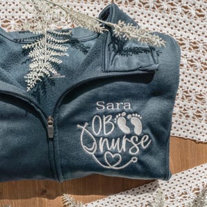 OB Nurse Personalized Name EMBROIDERED Jacket | Embroidered Polyester Jacket | Doctor Jacket | Custom Medical Zipper Jacket | RN