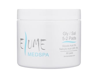 Glycolic Salicylic Acid Exfoliating Pads for Blemish-Prone Skin, AHA BHA Toner Pads with Witch Hazel, Gly/Sal 5-2 Pads by Elume Medspa
