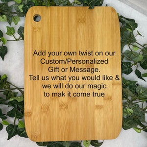 Personalized Round Bamboo Cutting Board | Bamboo Cutting Board | Customized Cutting Board | Laser Engraved | Message | Poem |